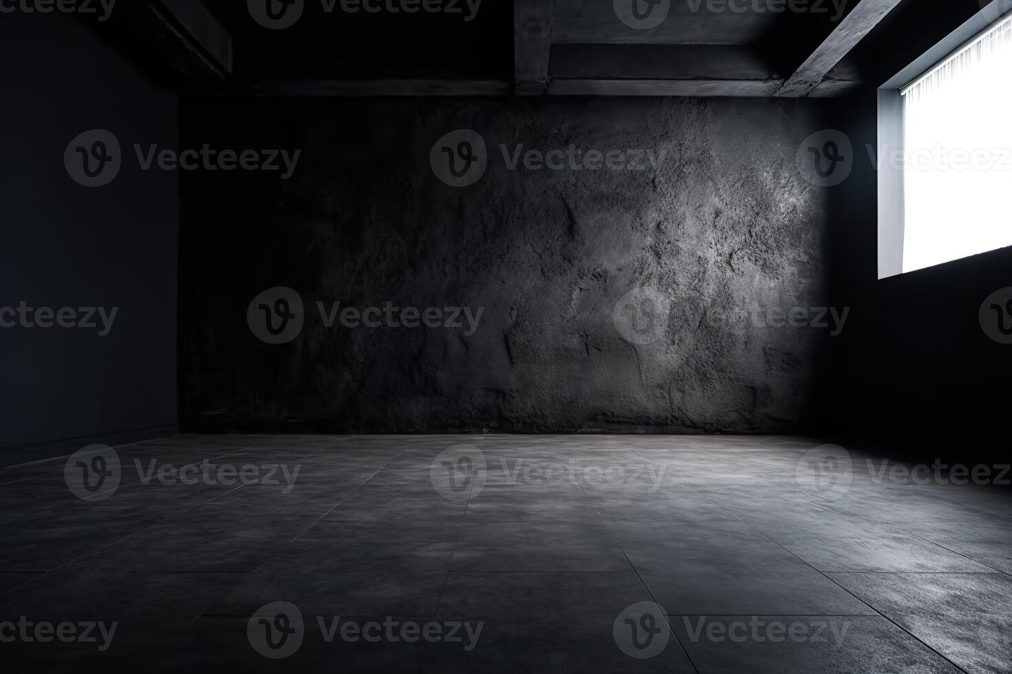 Close Up of An Empty Room Dark Wall and Floor Texture Illustration Background Mock Up with photo