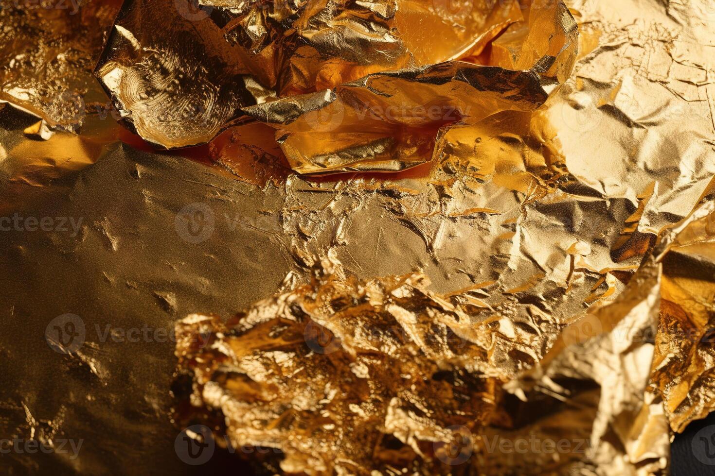 Gold Leaf Foil Texture Illustration Background with photo