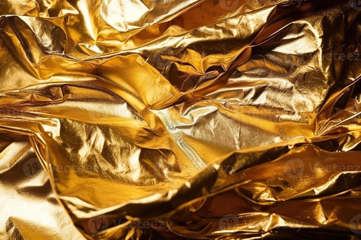 Golden Aluminum Foil Texture Background Stock Photo, Picture and