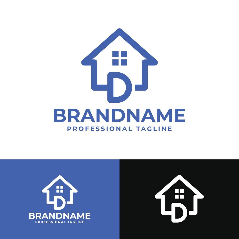 Letter D Home Logo, Suitable for any business related to house, real estate, construction, interior with D initial. vector