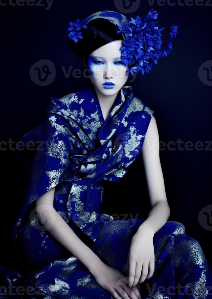 ai generado mujer geisha, moderno japonés estilo foto