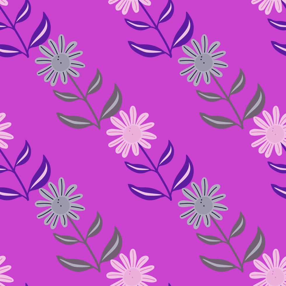 Simple flower seamless pattern. Elegant botanical background. Abstract floral wallpaper. vector