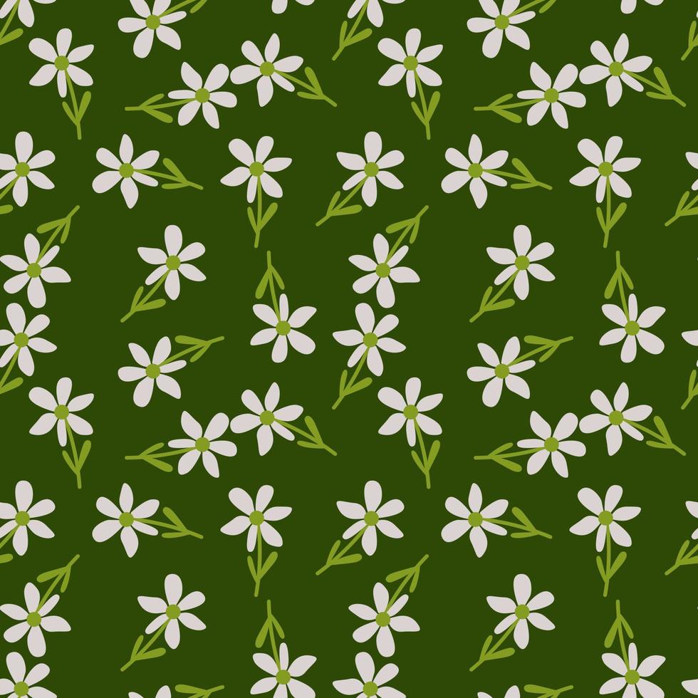 Stylized tropical simple flower seamless pattern. Decorative floral ornament endless background. vector