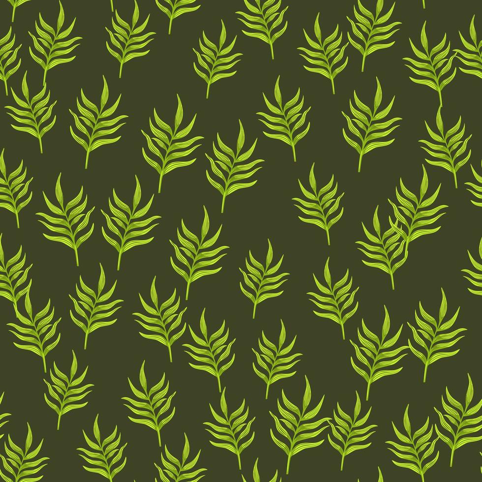 Fern leaf wallpaper. Abstract exotic plant seamless pattern. Tropical palm leaves pattern. Botanical texture. vector