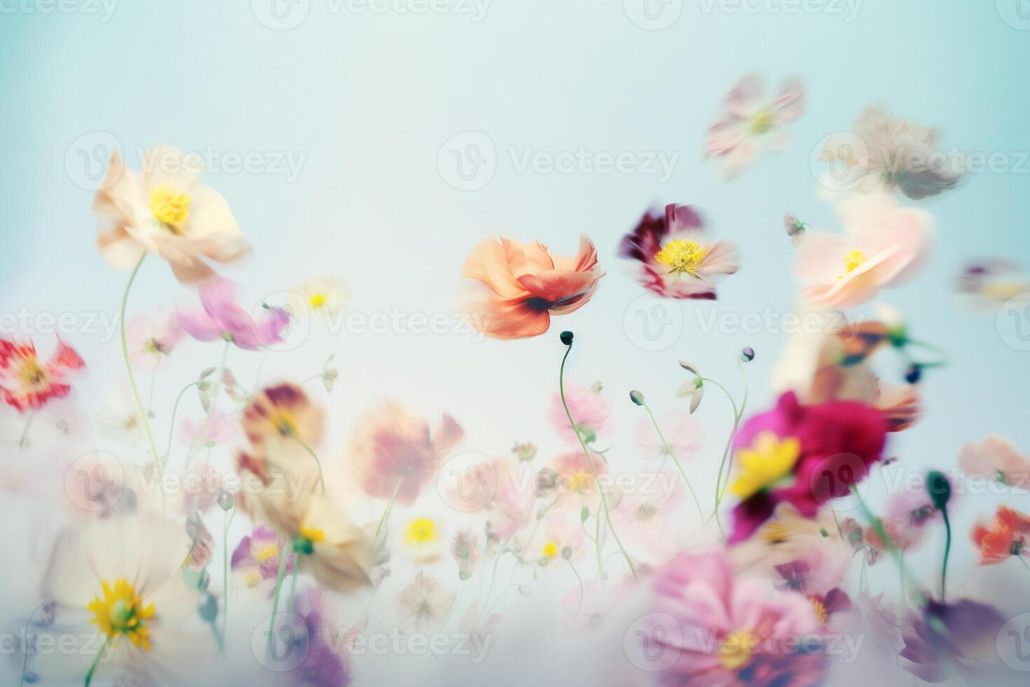 colorful flowers, spring concept photo