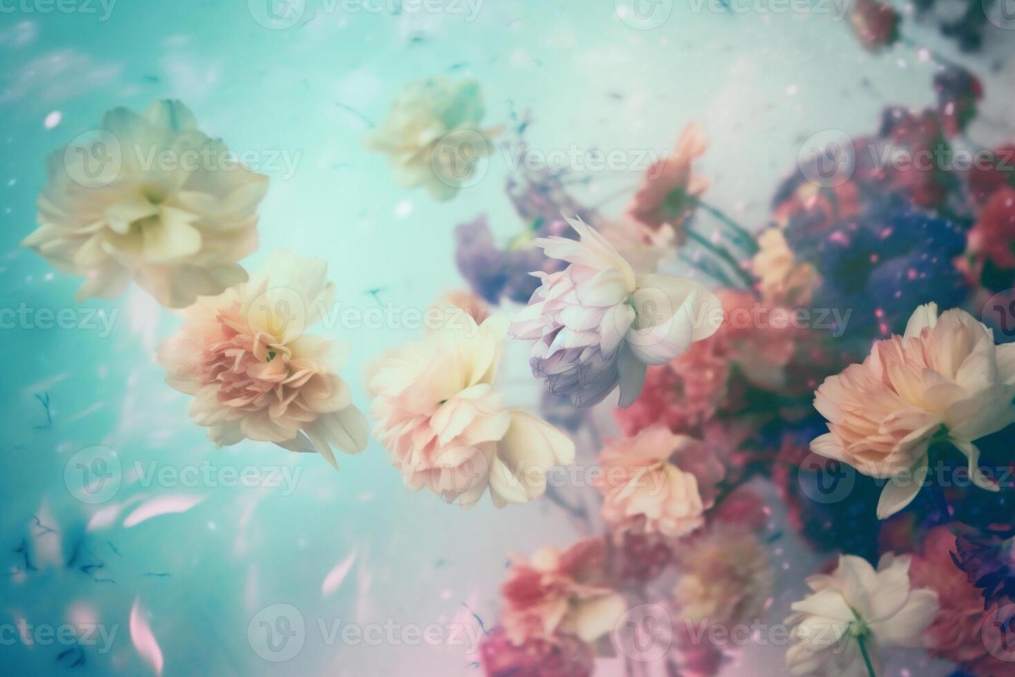 colorful flowers, spring concept photo