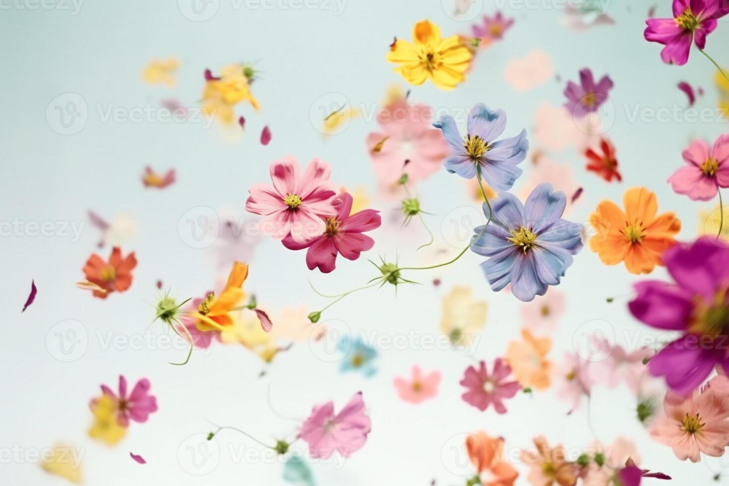 colorful flowers, spring concept photo