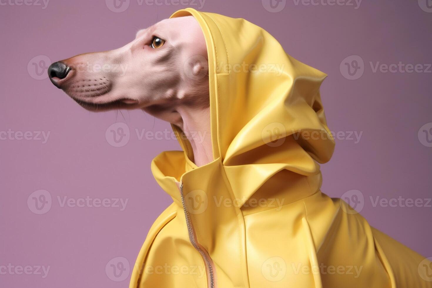 Weimaraner dog in futuristic style photo