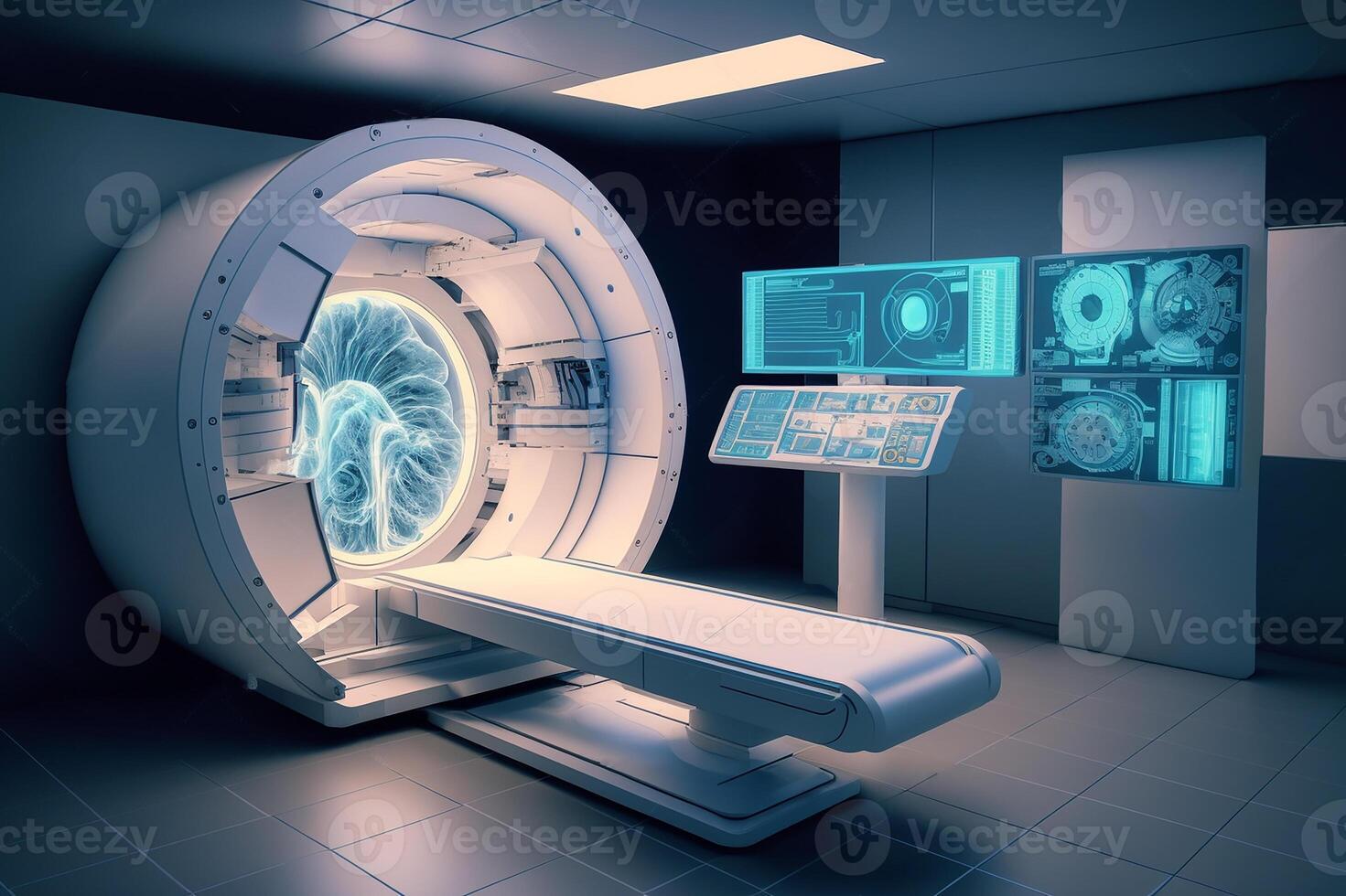 CT scanner, medical background. photo