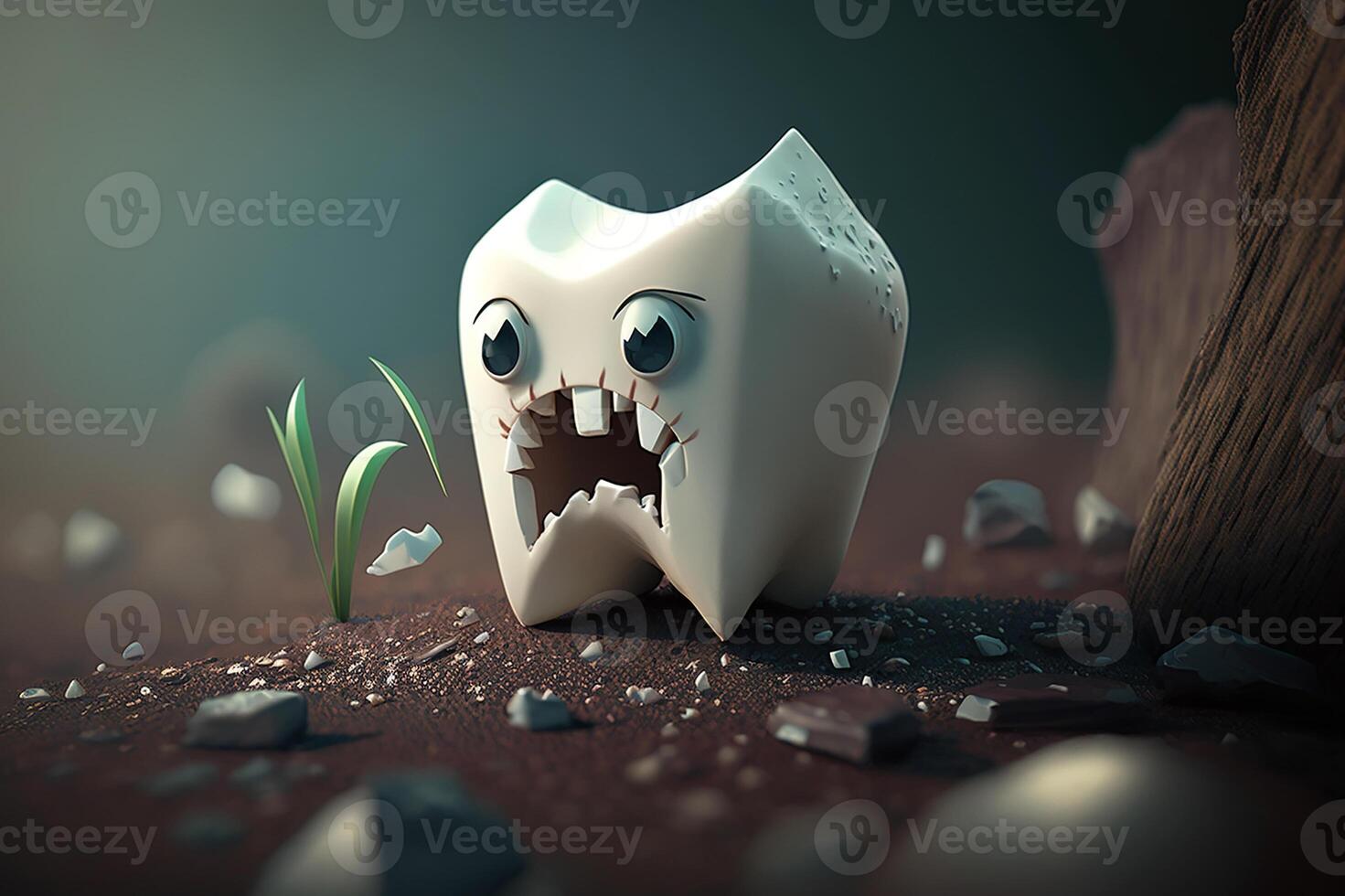 Evil tooth, dental problems. photo