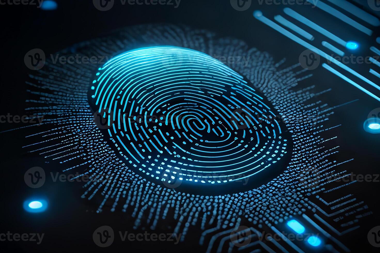 Fingerprint scanning, biometric identification and security login. photo