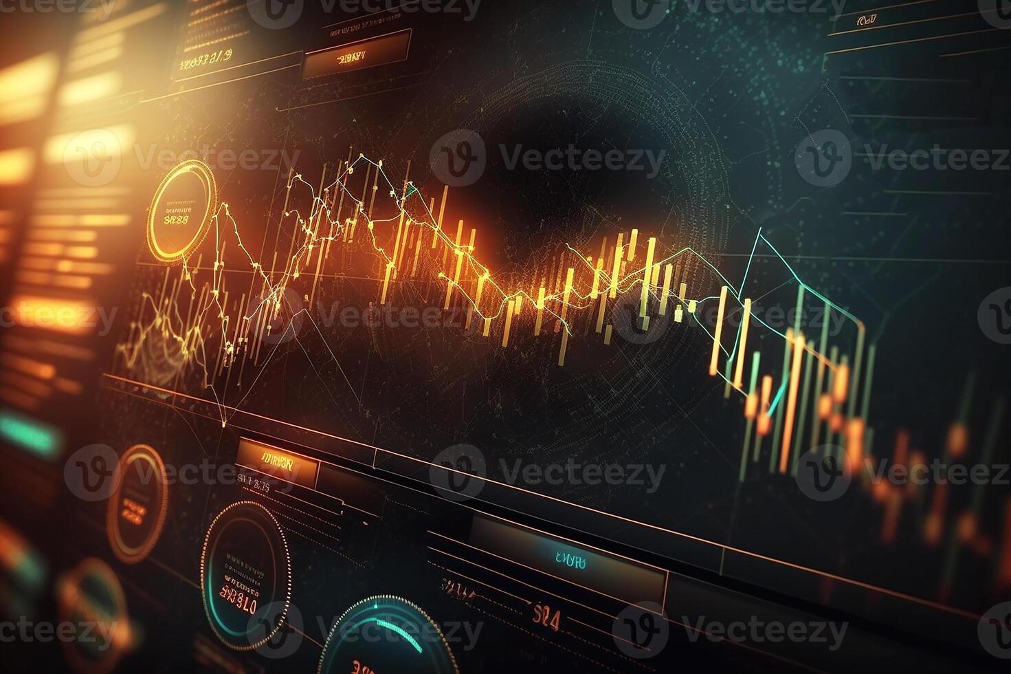 Exchange charts, rise, fall, exchange, price. Business background. photo