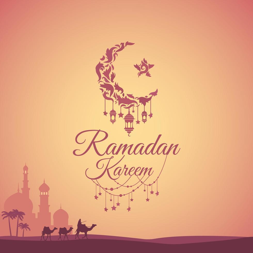 Ramadán kareem saludo vector