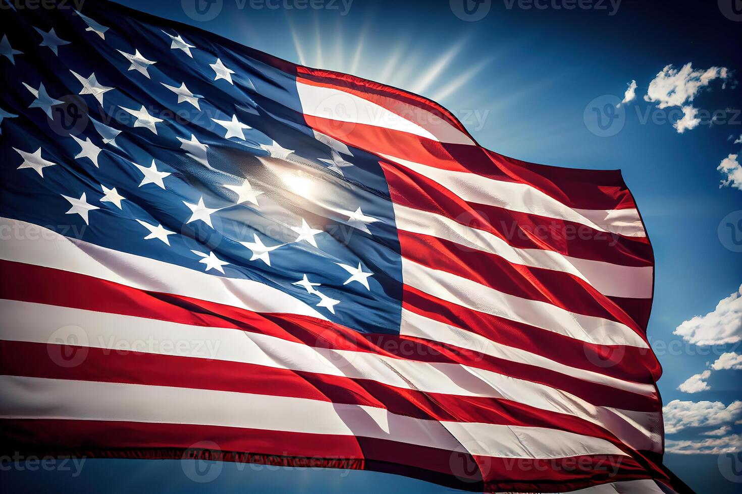 Labor day background with flag in watercolor style. photo