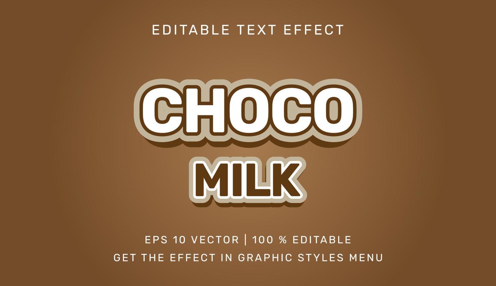 vector ilustración de choco Leche 3d editable texto efecto modelo