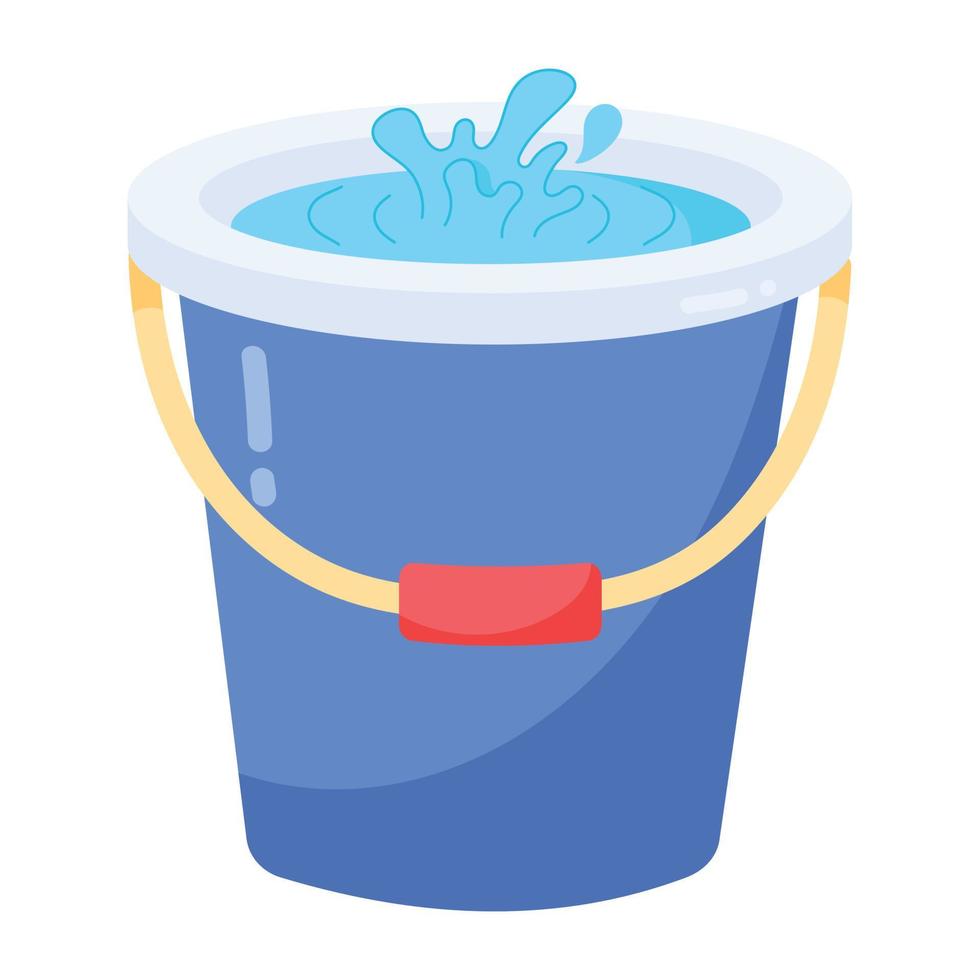 cubo de agua de moda vector