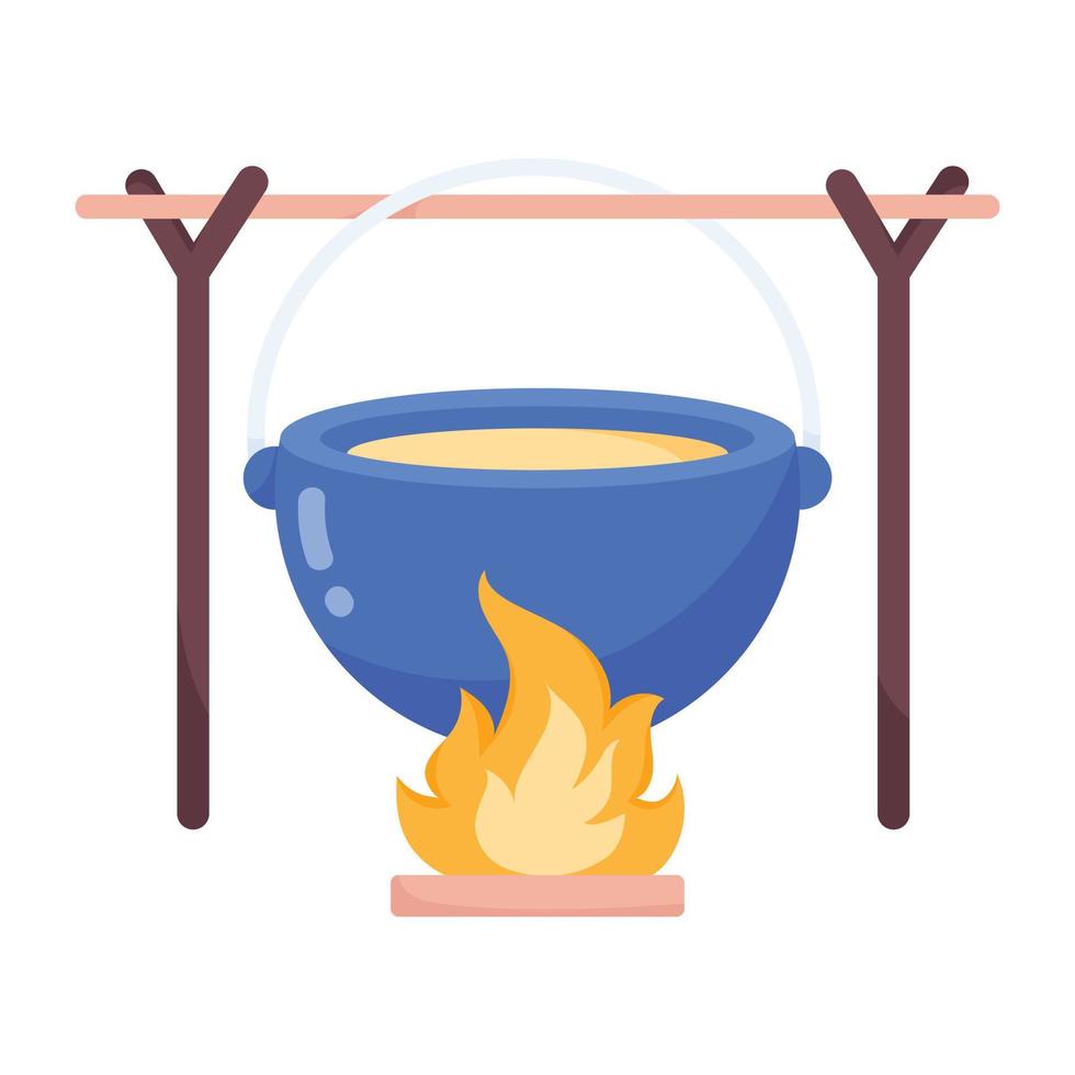 Trendy Outdoor Cooking vector