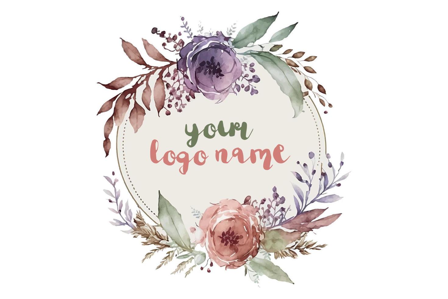 acuarela floral logo, redondo floral logo, moderno acuarela logo, logo diseño, caligrafía logo, floral logo, flor logo vector