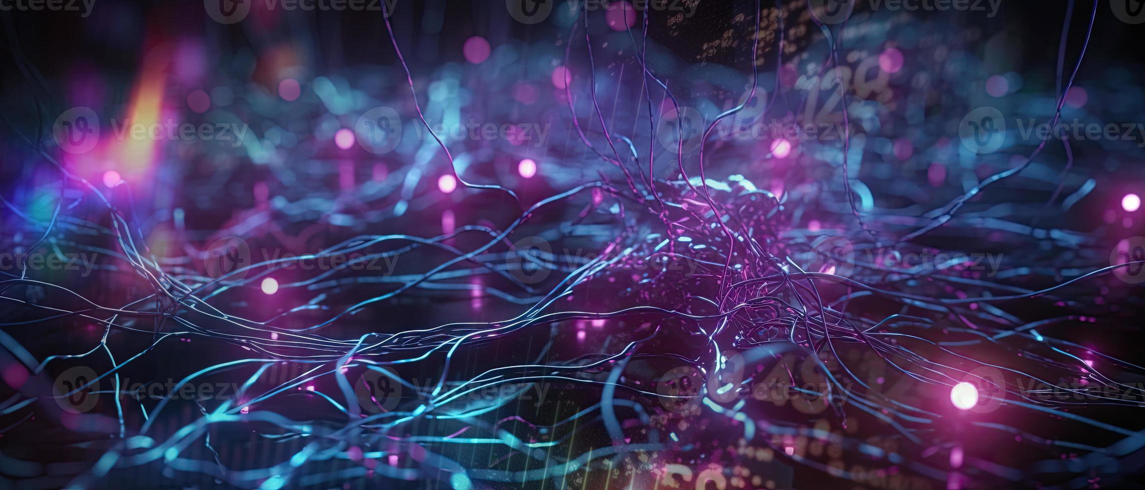 artificial intelligence background in the form of a human brain, against the background of graphs of numbers and calculations. Interaction between AI and humans. ai generation photo