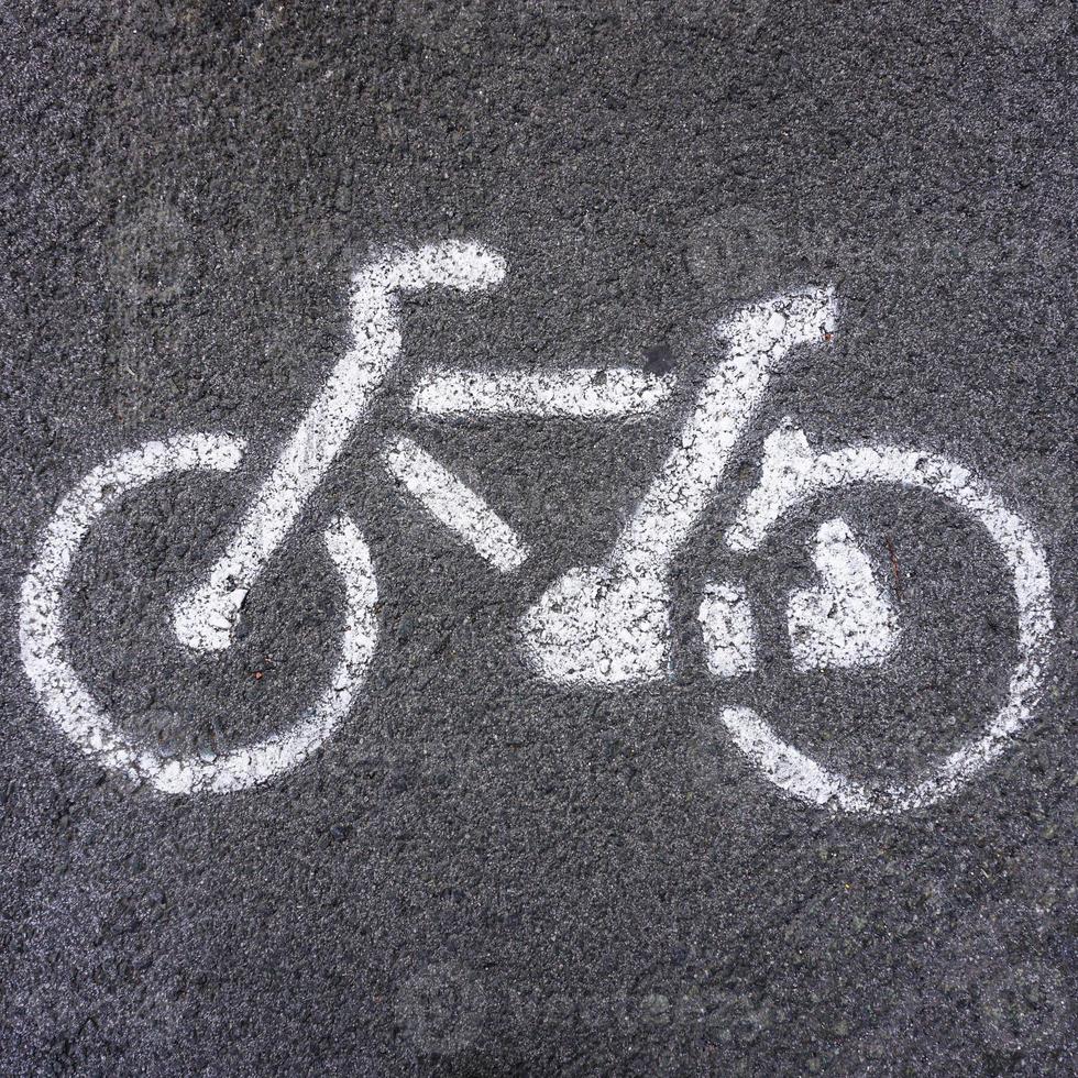 bicycle traffic sign in the bike lane photo