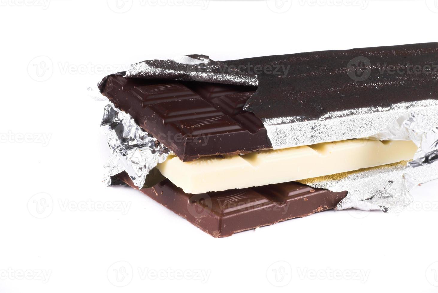 chocolate bar isolated on white background photo
