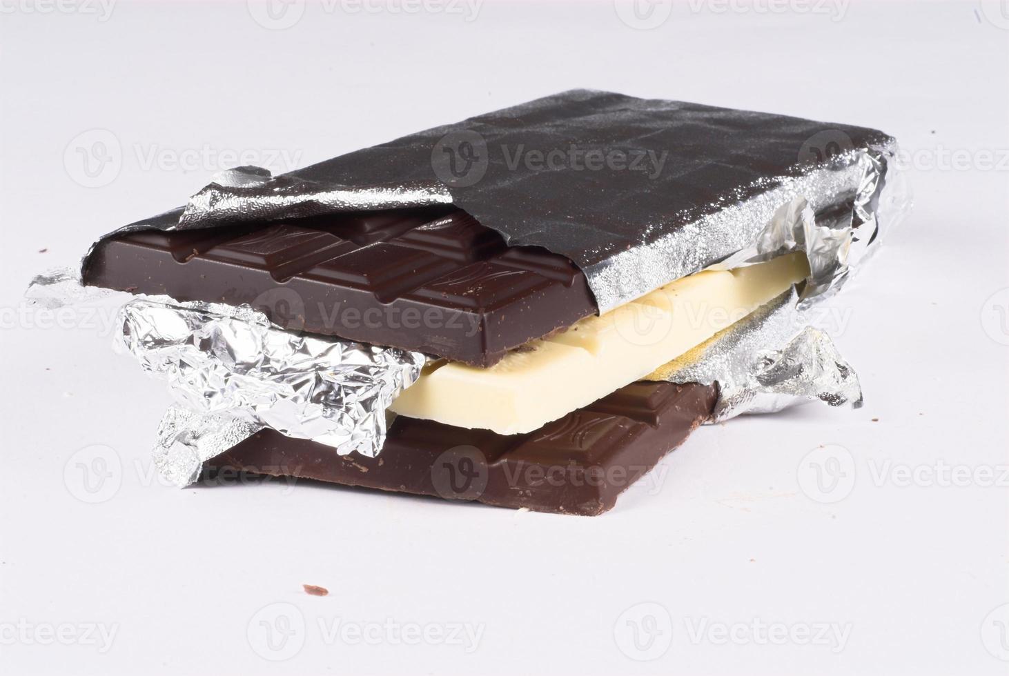 chocolate bar isolated on white background photo