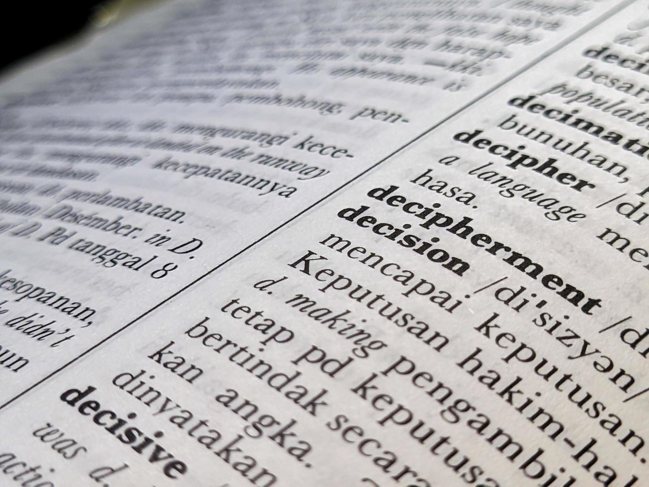 Surabaya, indonesia april, 2023 a close up of the word decision in