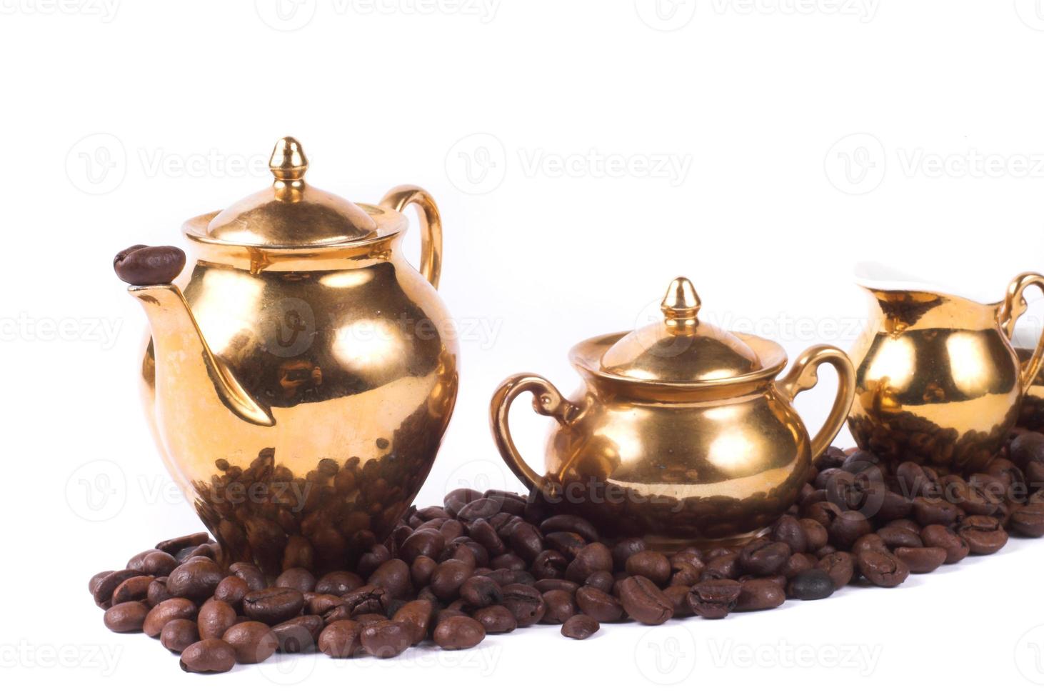 coffee and golden coffee service photo