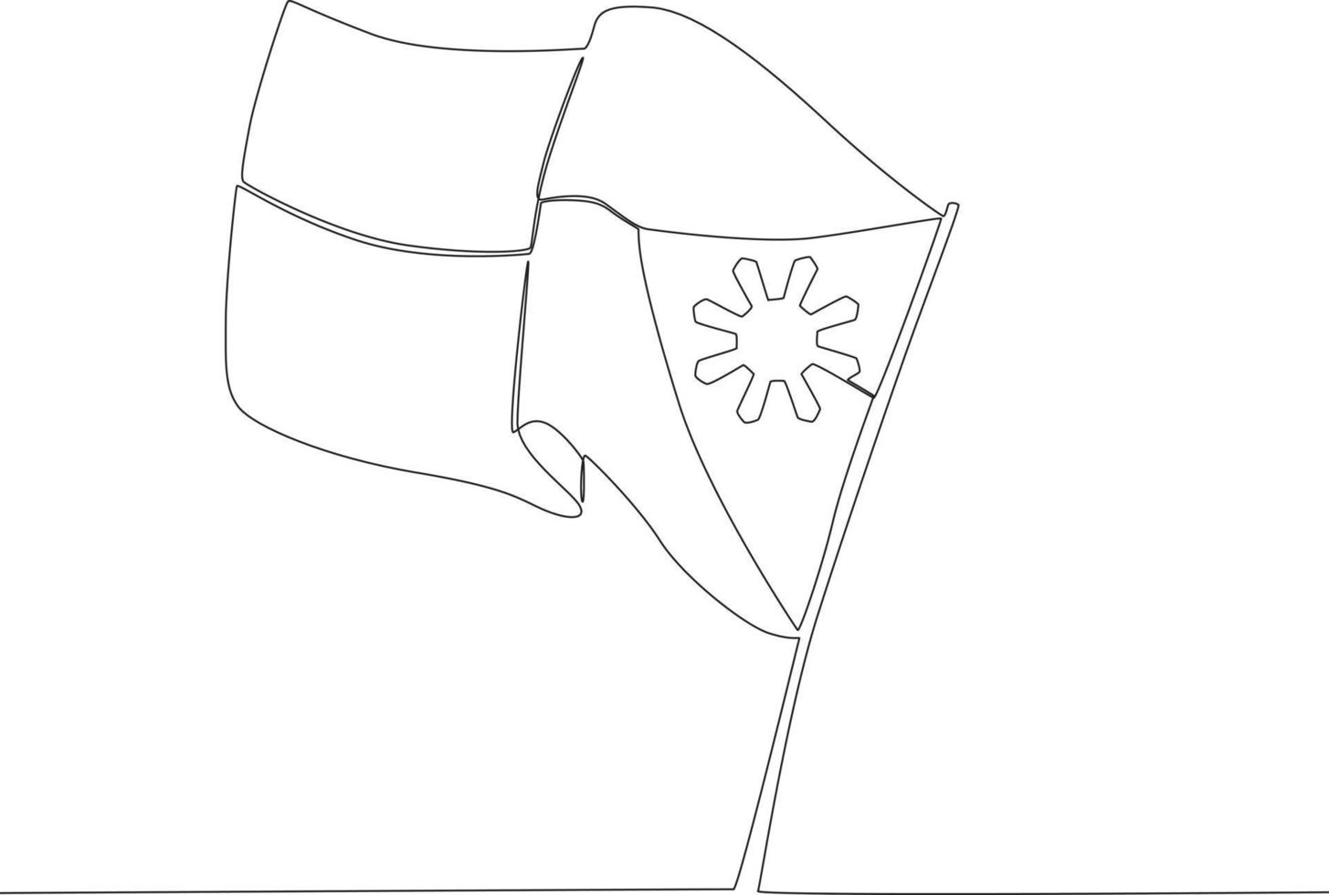 A Philippine flag flying over a pole vector
