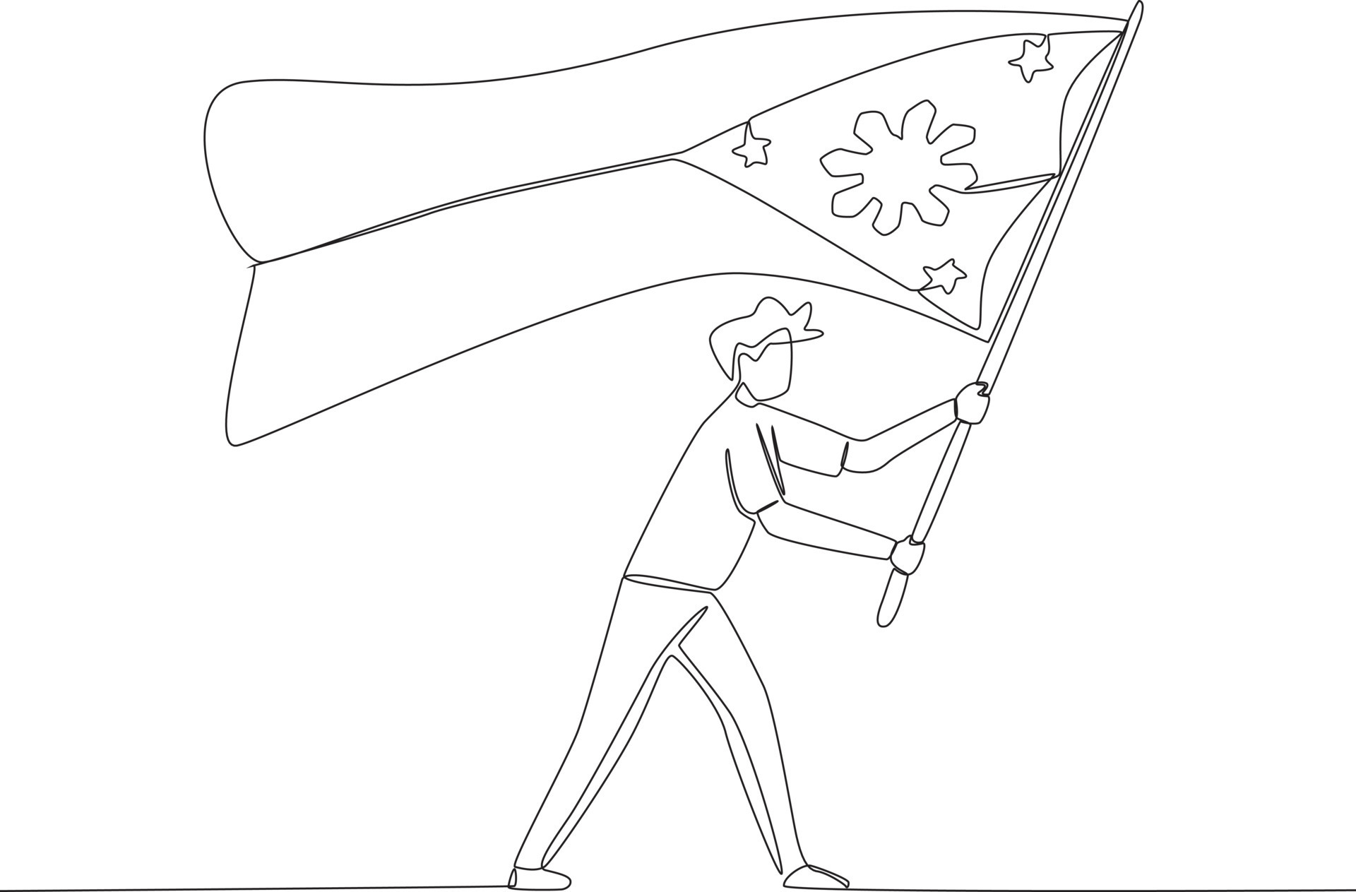 A man raising the philippine flag 22809545 vector art at vecteezy