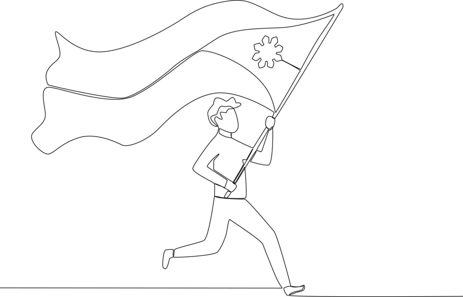 A man runs to celebrate Philippine Independence Day vector