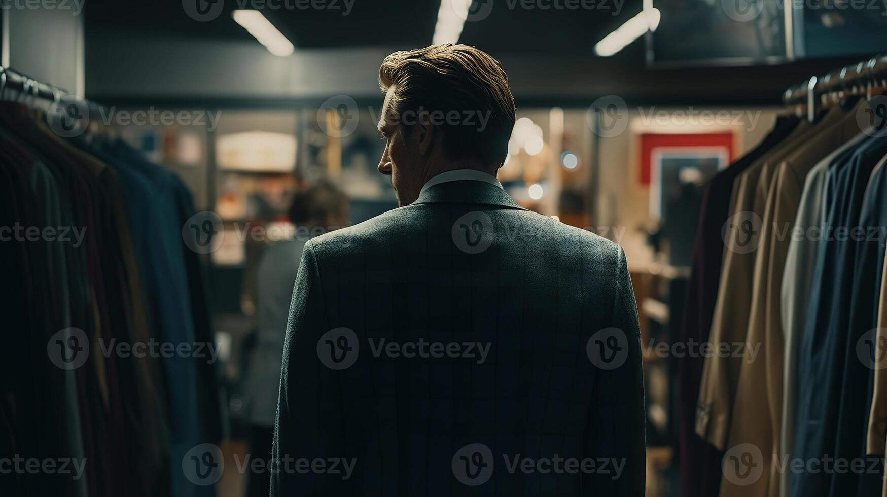 Business Suit Shopping in a Department Store. photo