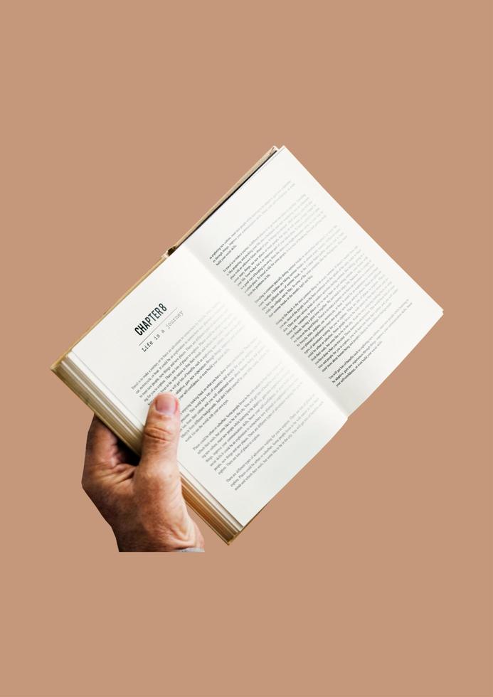 book with brown background photo