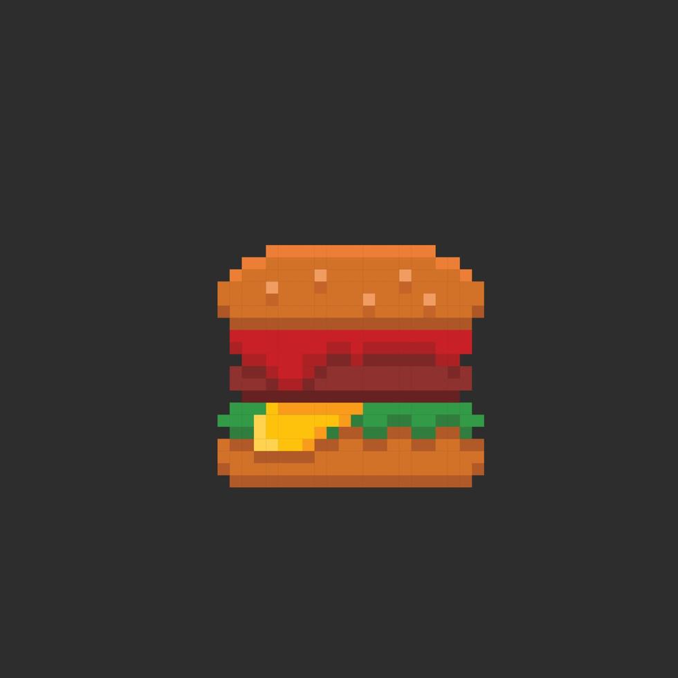 un hamburguesa en píxel Arte estilo vector