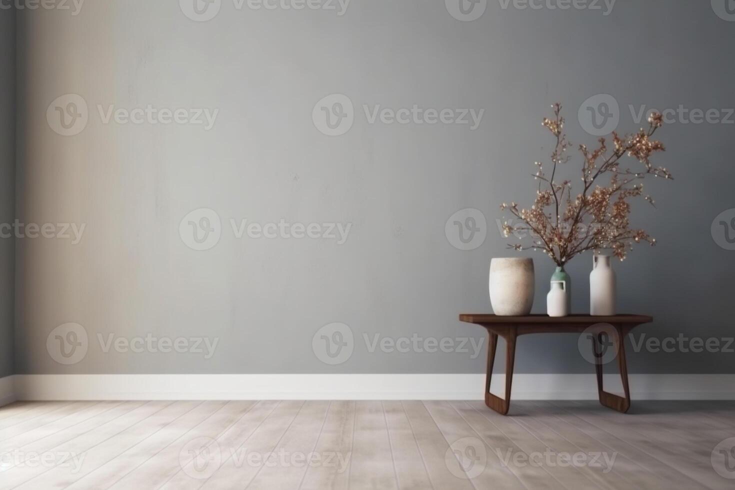 indoor view with pot, leaves and furniture in asian style photo