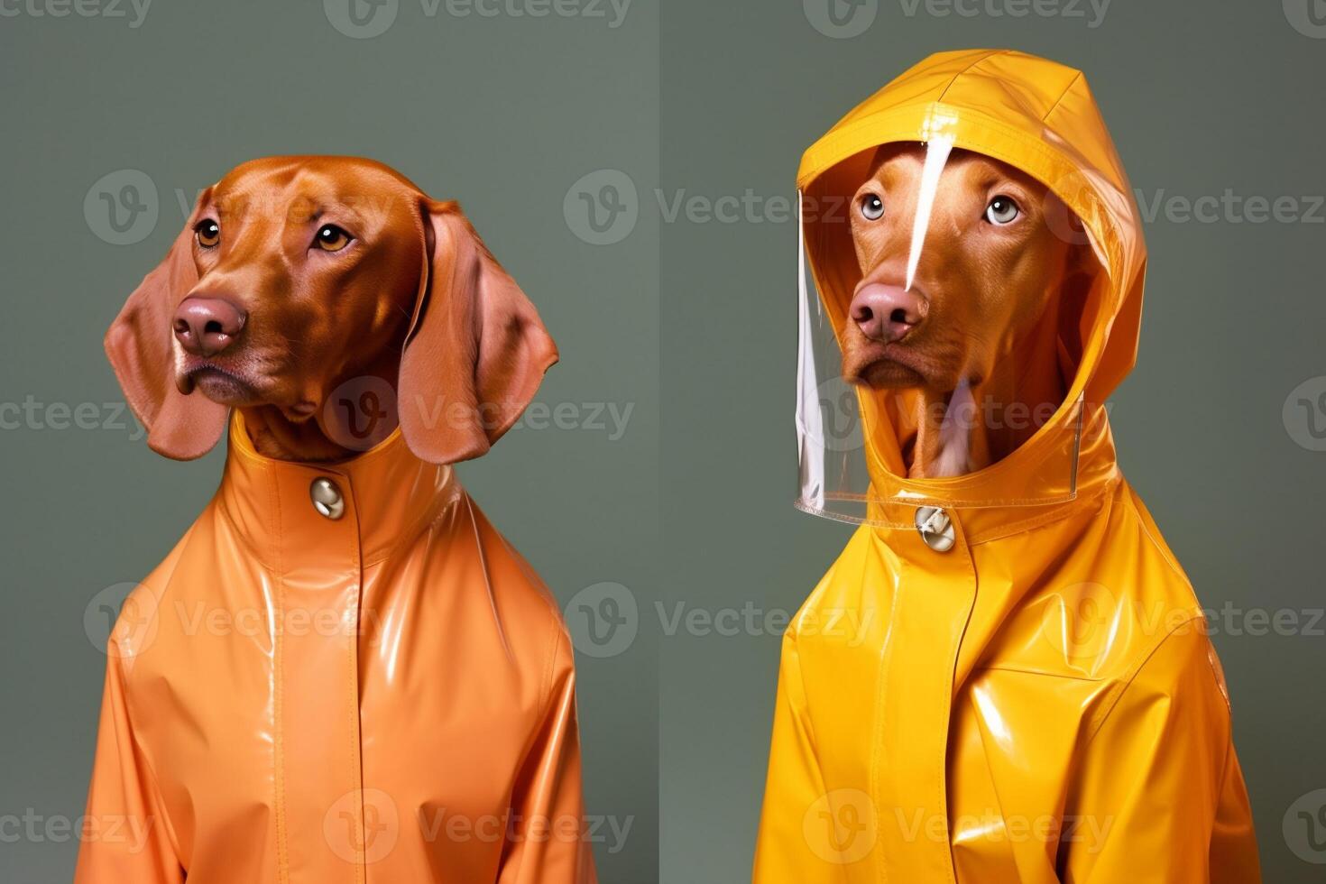 Weimaraner dogs in futuristic style photo
