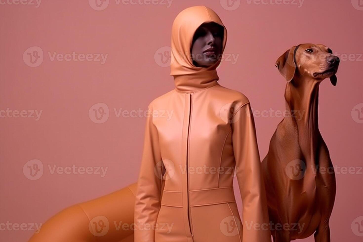 woman with dog photo
