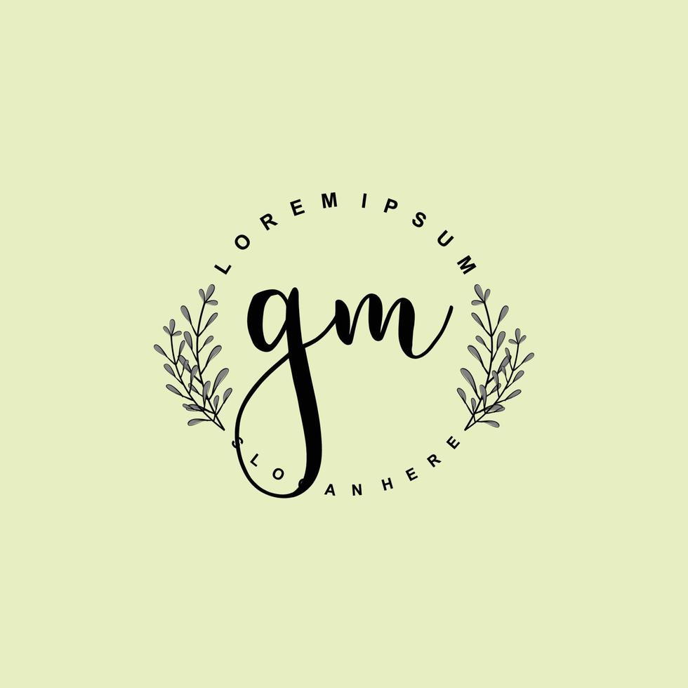 GM Initial beauty floral logo template vector