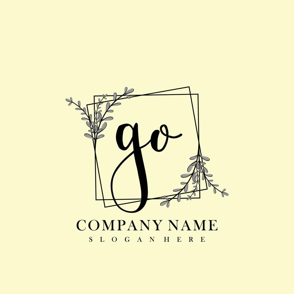 GO Initial beauty floral logo template vector