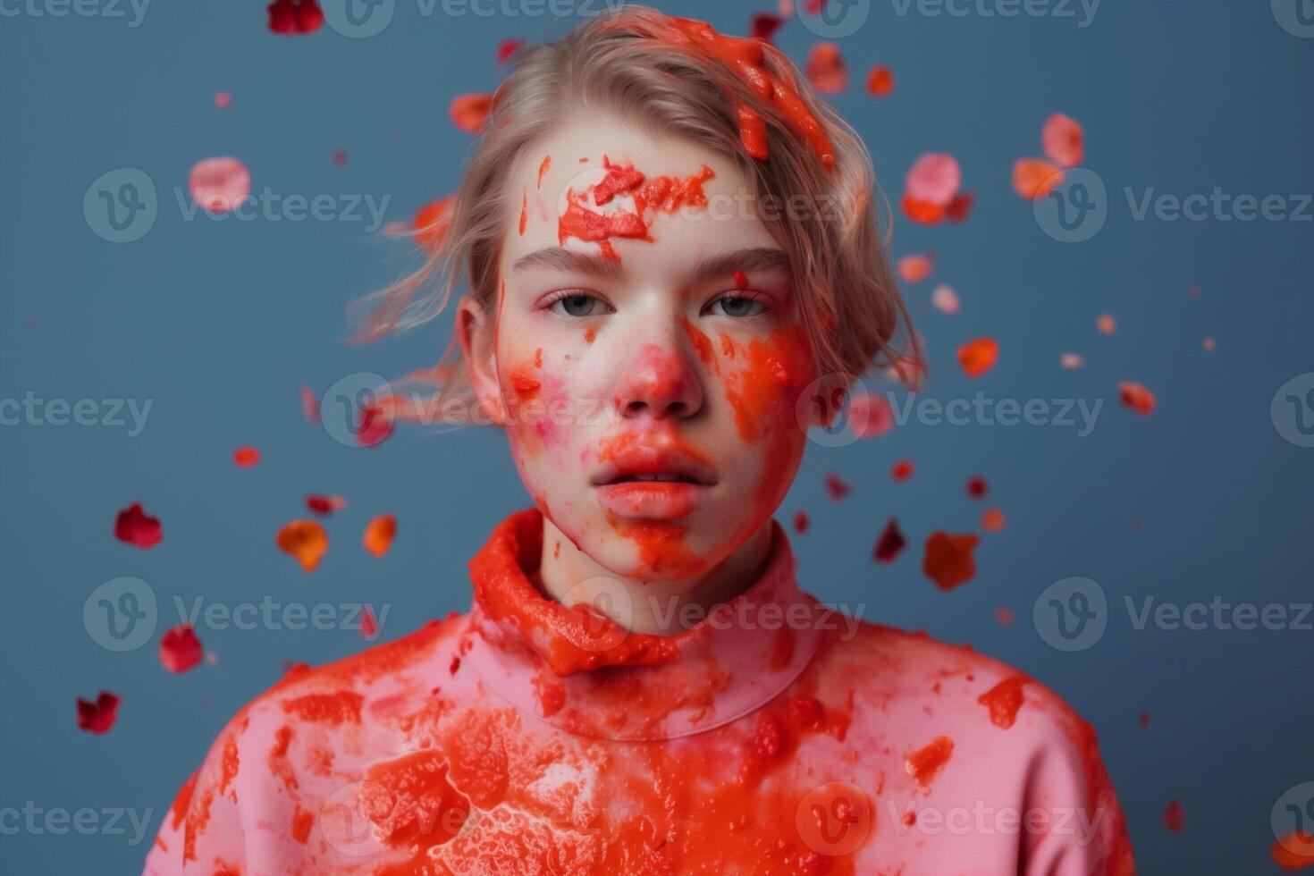 AI Generated woman with paint splatter 22811365 Stock Photo at Vecteezy