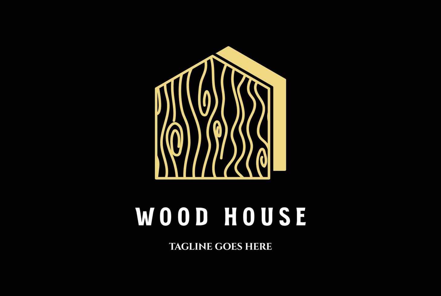 Elegant Luxury Wooden House Wood for Furniture Logo Icon Illustration Design Vector