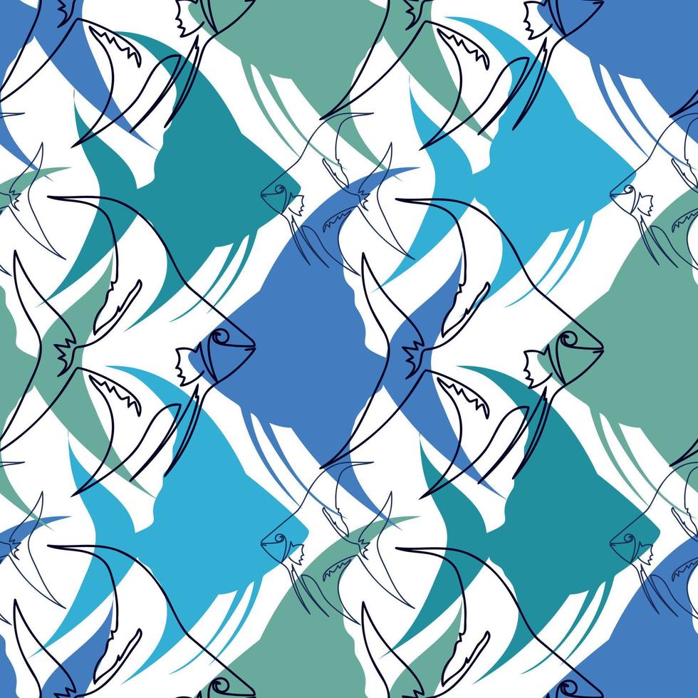 Seamless pattern with angelfish 22811853 Vector Art at Vecteezy