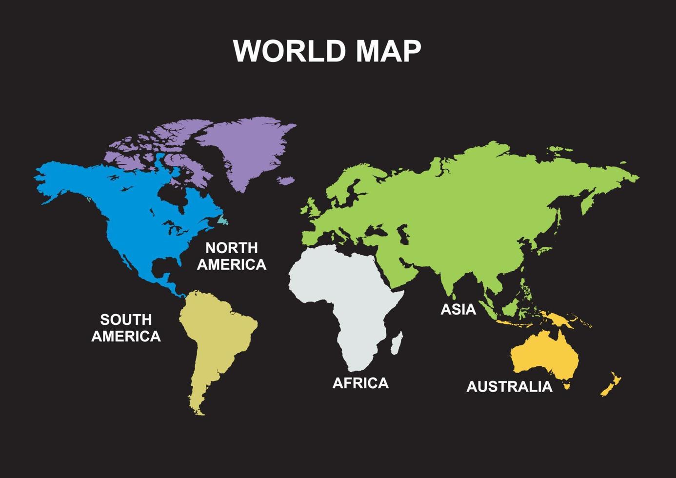 world map with different colours vector