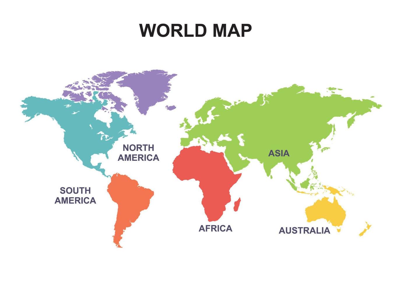 mundo mapa con diferente colores vector