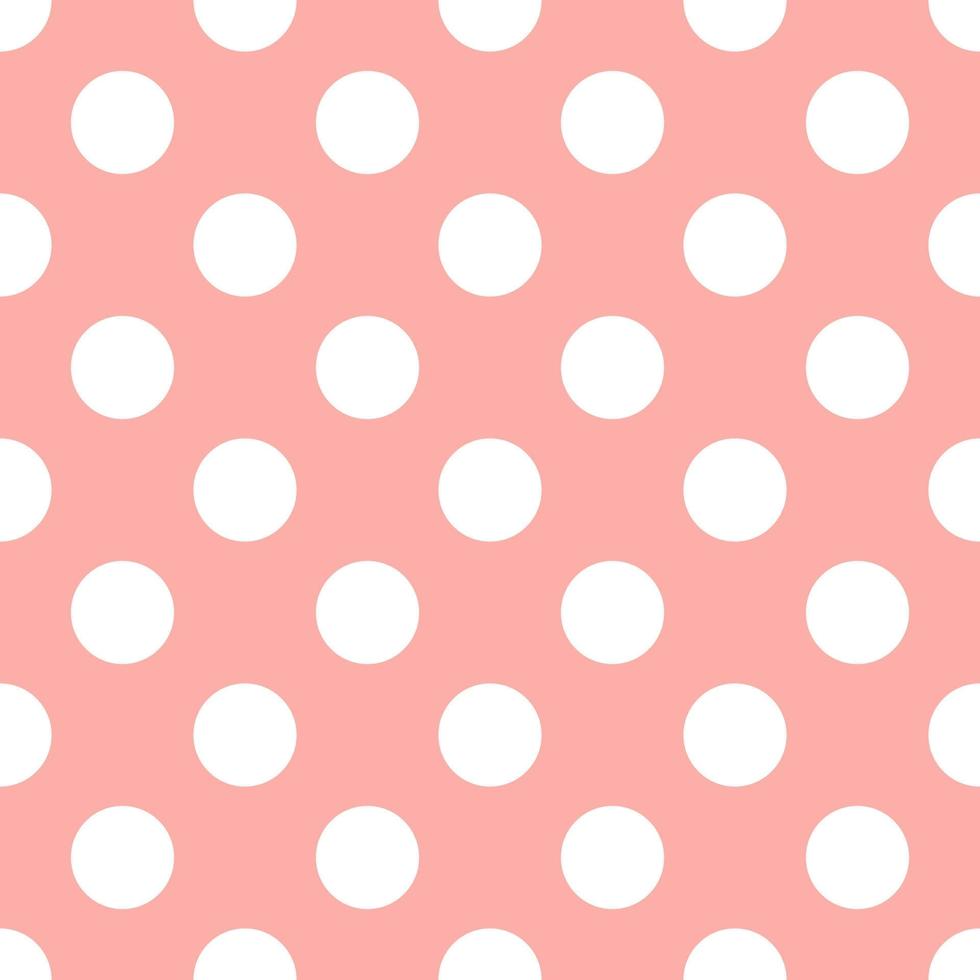 Pink seamless pattern polka dot background Coral geometric retro endless background. Graphic circle elements round shapes. Pink texture paper design. Cute illustration. Circular round ornament. vector