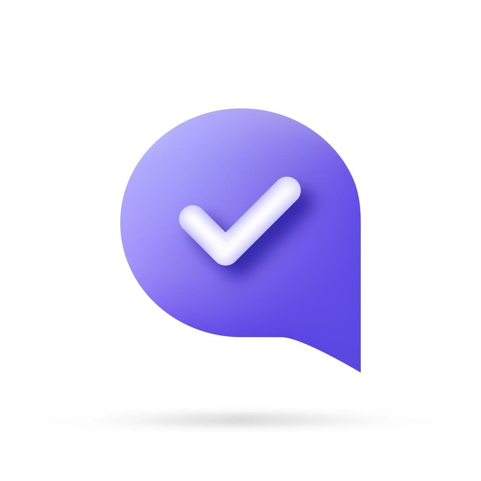 speech bubble 3d icon, Vector illustration, communication dialog bubble.