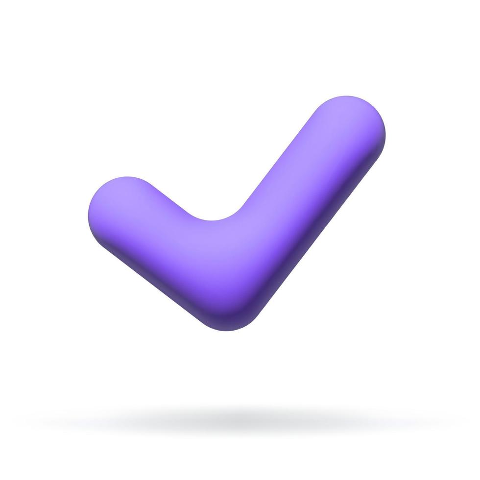 Check mark confirmation and approval icon. Vector 3d illustration.