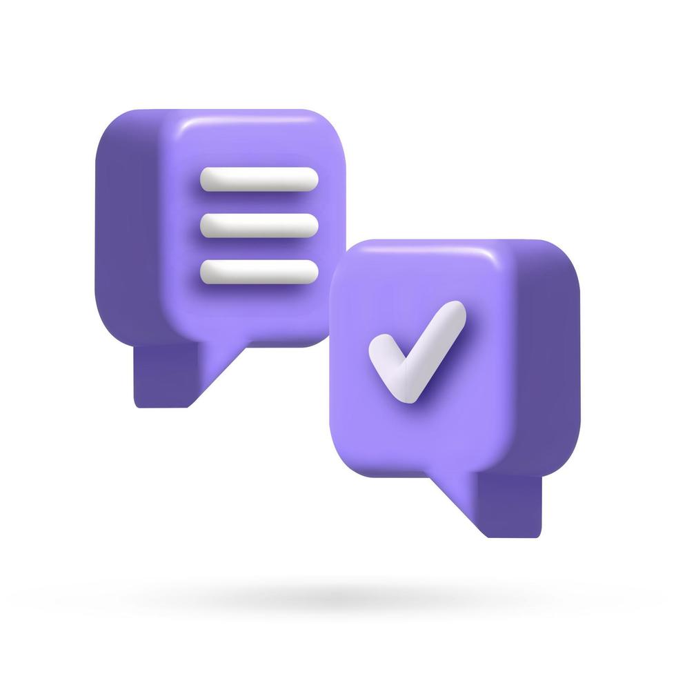 Check mark confirmation and approval icon. Vector 3d illustration.