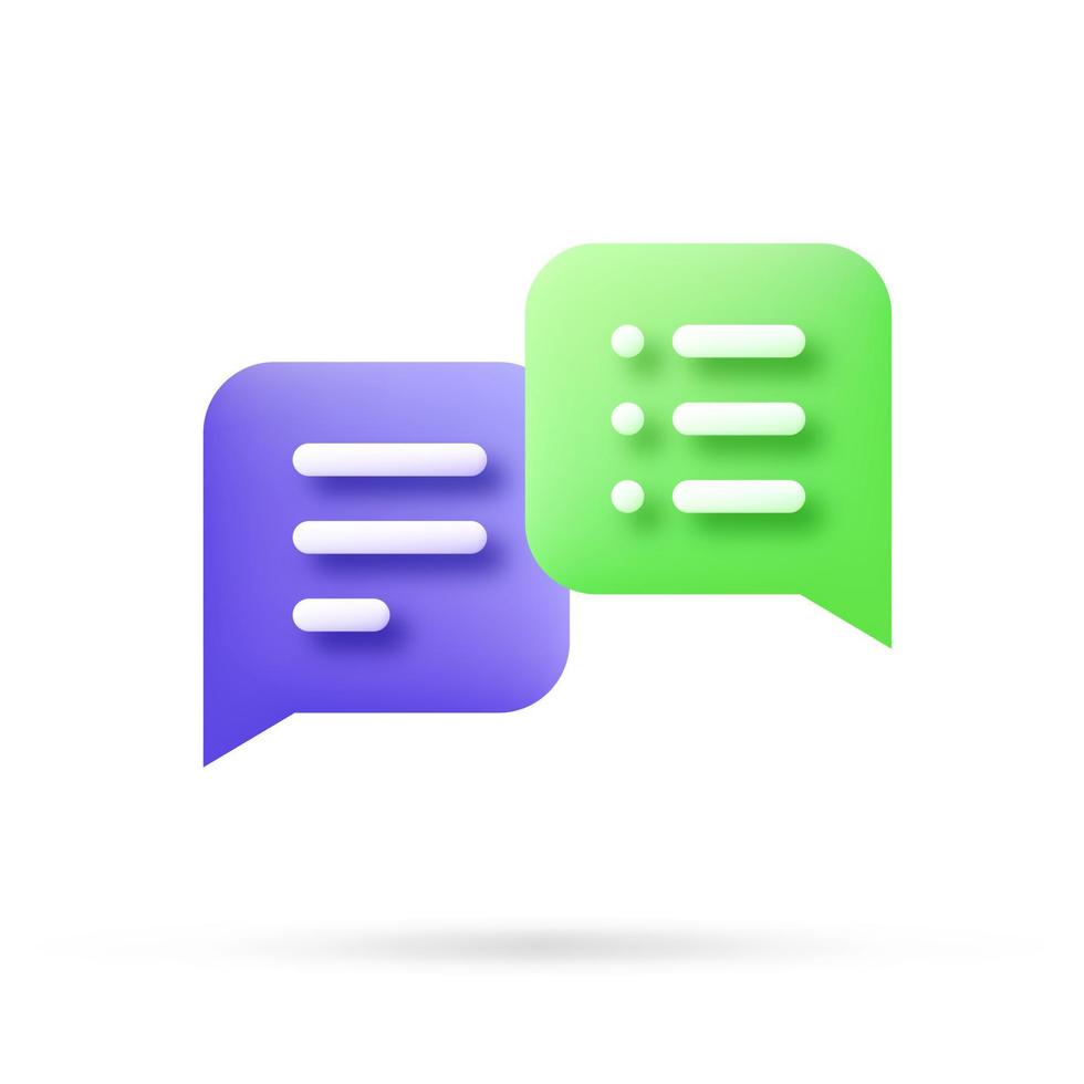 speech bubble 3d icon, Vector illustration, communication dialog bubble.