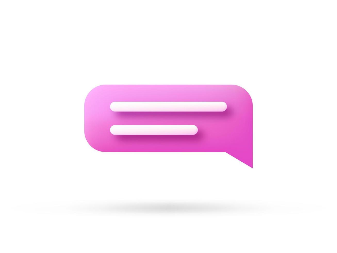 speech bubble 3d icon, Vector illustration, communication dialog bubble.